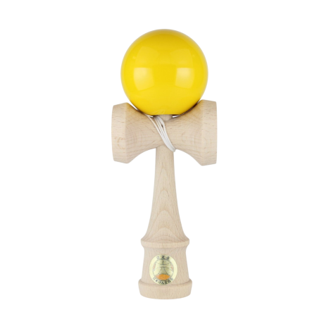 Joc de indemanare din lemn Kendama Ozora, 18 cm - Galben - imagine 9